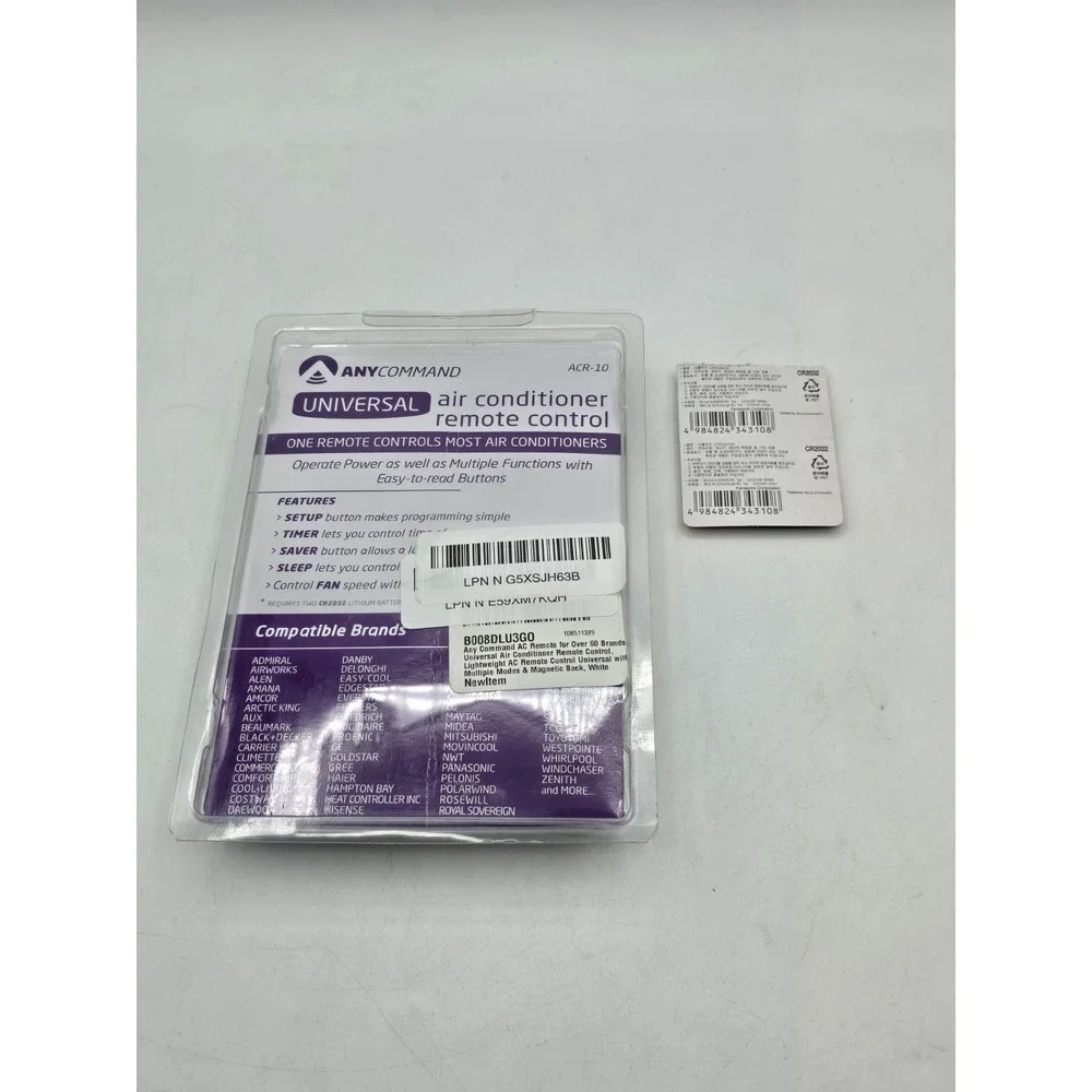 Any Command AC Universal‎ Air Conditioner Remote Control - With 2 New Batteries!